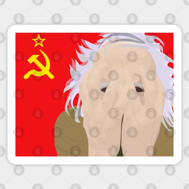 Crazy Soviet Scientist - Vector Art Sticker by ibadishi